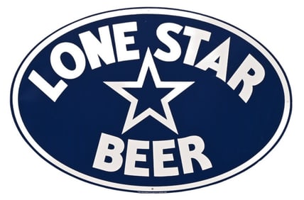 Lone Star Beer Oval Tin Sign NOS