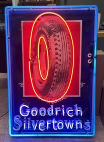 Goodrich Silvertowns Porcelain Neon Sign