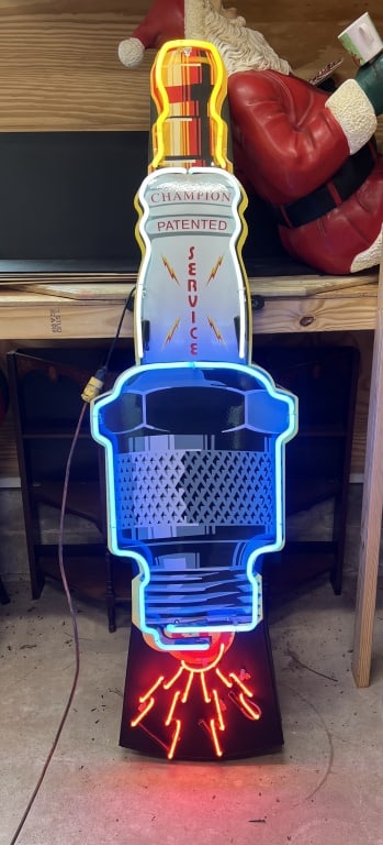 Spark Plug Tin Neon Advertising Sign (1 of 1)