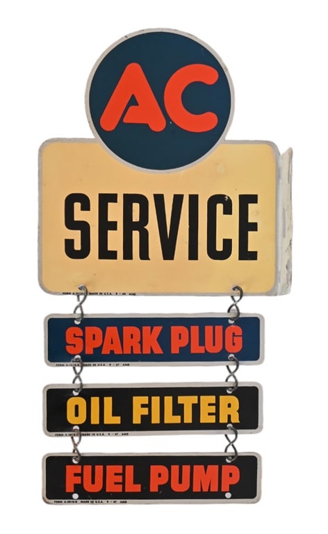 AC Service Station Tin Flange Sign (1 of 4)
