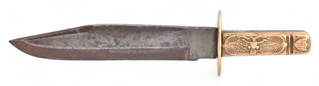 T.L. Pruett Alabama Bowie Knife: T.L. Pruett maker marked Prattville, Alabama on either sides of tang. T. L. Pruett was a blacksmith in Prattville, who served in the 56th Alabama Cavalry. Identified in "Confederate Bowie Knives" by M