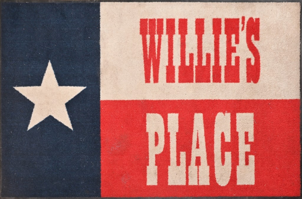 Willie Nelson Willie's Place Texas Flag Rug: from the estate of Scooter Franks.