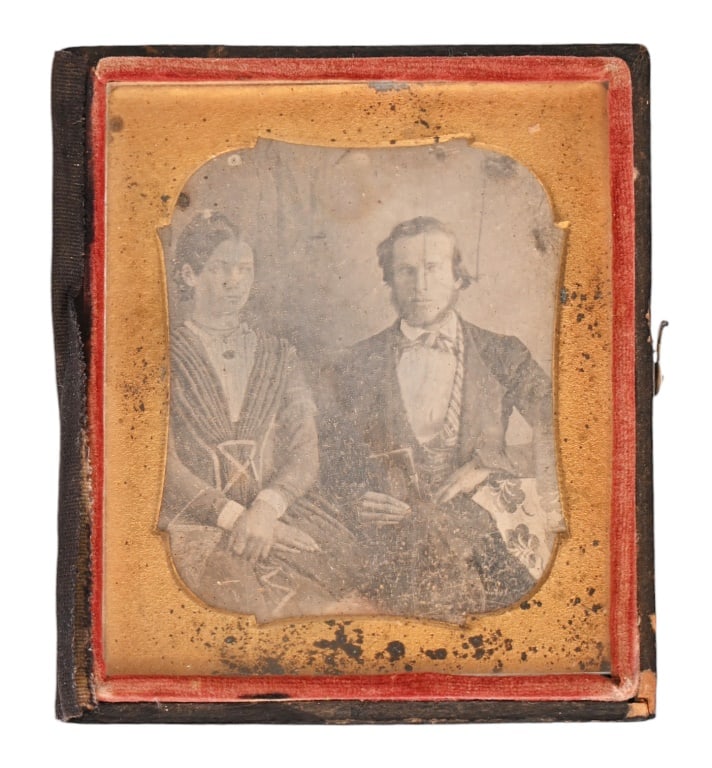 Samuel M. Maverick, Texas Pioneer Daguerreotype: From the John Coffee Hays, Applewhite-Clark Collection. A leading figure in the Texas Republic, Samuel Augustus Maverick (July 23, 1803 – September 2, 1870) Daguerreotype of Mary Ann and Sam Augustu