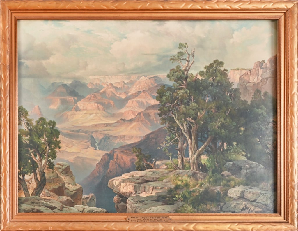Grand Canyon National Park Framed Print: From a painting by Thomas Moran. Framed 30" x 39"