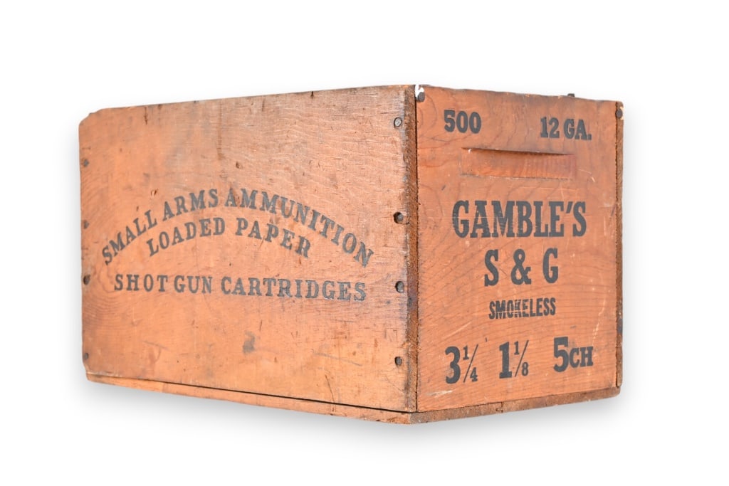 Vintage Gambles Shot Shell Wood Crate: 9" x 9.25" x 15"