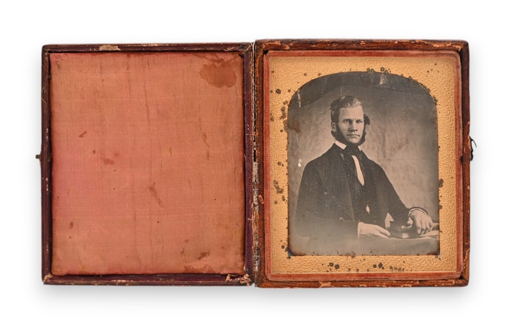 Reverend Doctor J.M. Anderson, Daguerreotype: From the John Coffee Hays, Applewhite-Clark Collection. Daguerreotype: Circa 1849 image of Rev. Doctor J.M Anderson, a Presbyterian pastor with Bible. , Rev Anderson performed the wedding ceremony for