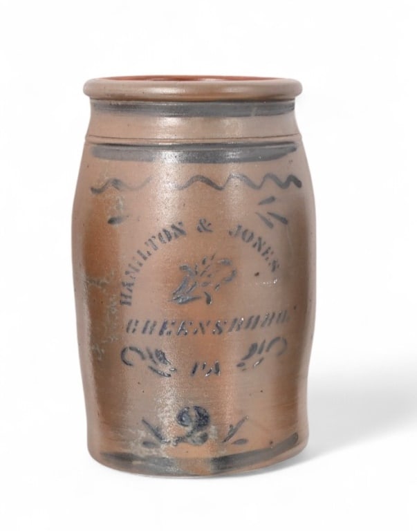 Jas. Hamilton Greensboro Pennsylvania Crock: 5.25" x 8.25"