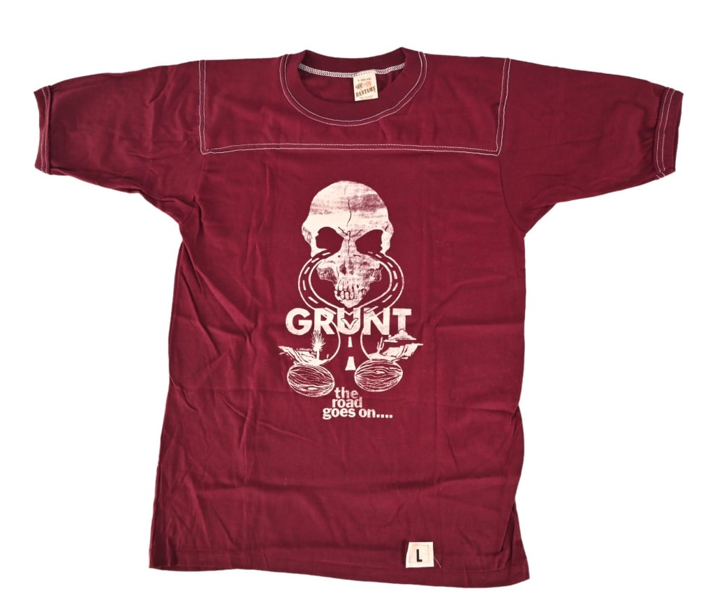 Willie Nelson Road Crew T-Shirt 1980: Extremely rare "Grunt" Willie Nelson road crew T-shirt. From the collection of longtime Willie Nelson artist, Steve Brooks. Size large (42-44)
