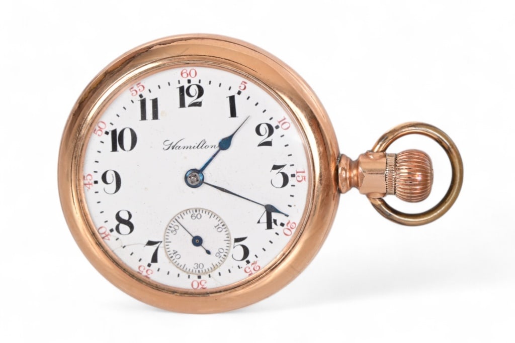 Hamilton Gold Filled Pocket Watch: Circa 1909, 17-jewel, Crescent Watch Co. watch case