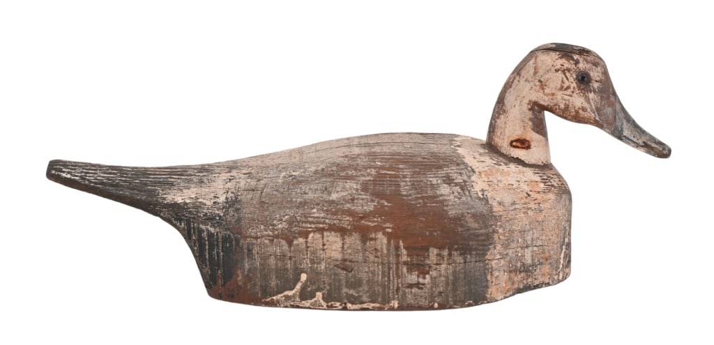 Hand Carved Duck Decoy: Solid. 5 1/2" x 7 1/2" x 17".