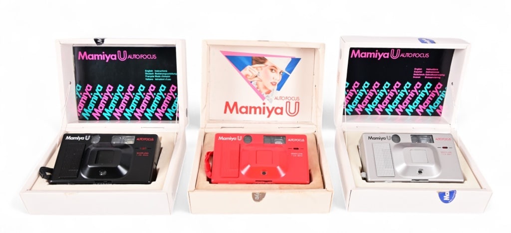 (3) Mamiya U Auto Focus Cameras NOS: In original boxes