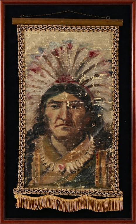 Painted Indian Chief Hanging Tapestry: Painted Indian Chief Hanging Tapestry
