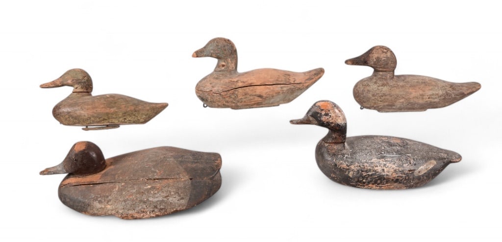 Collection of Antique Carved Duck Decoys: Collection of Antique Carved Duck Decoys