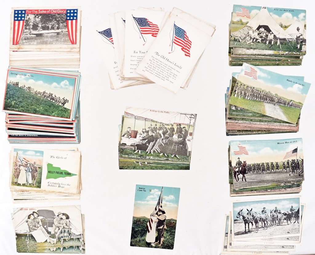 Huge Lot WWI Kelly Field/Camp Travis TX Postcards: NOS