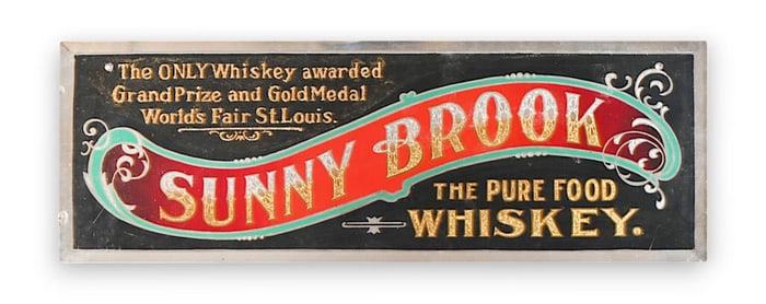Sunny Brook Whiskey Reverse-Glass Advertising Sign
