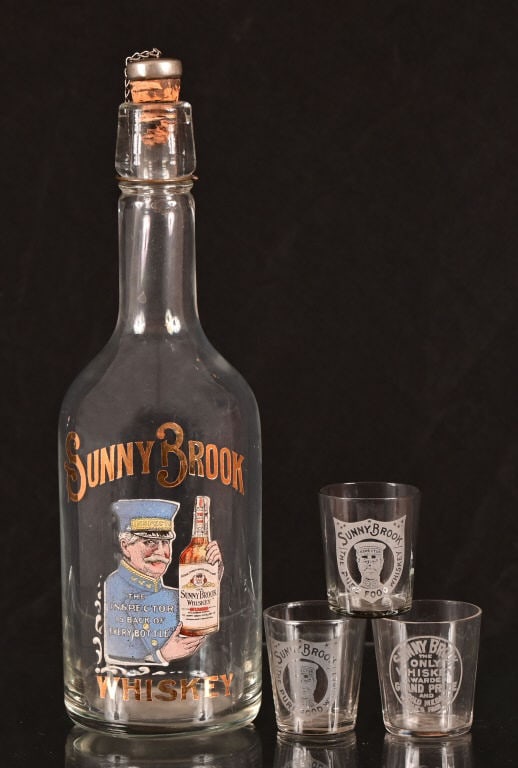 Sunny Brook Whiskey Bottle With (3) Shot Glasses (1 of 6)