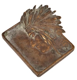 Antique Brass, Indian Chief Cigar Ash Tray