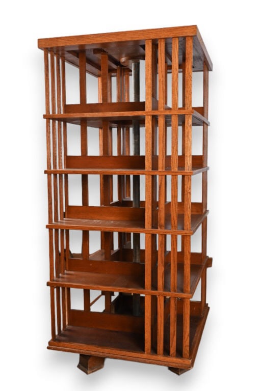 Very Large Antique Oak Revolving Book Case (1 of 6)