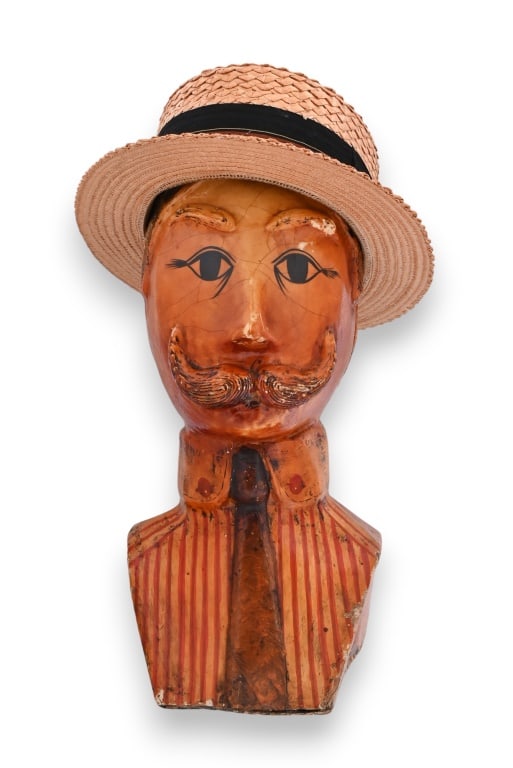 1920's Barbershop Mannequin Head and Hat Display (1 of 13)