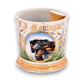 Horse Breeder's Ocupational Shaving Mug With Brush