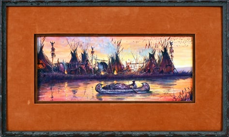 "Medicine Trail" Guy Deel Framed Illustration