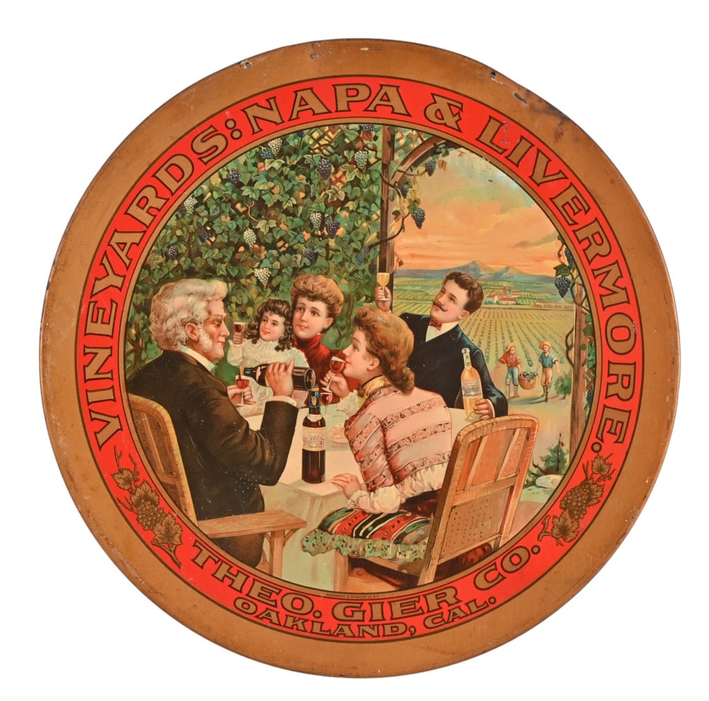 Napa & Livermore Vineyards Lithograph Tin Sign (1 of 5)