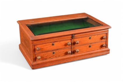 Antique J & P Coats Oak Spool Cabinet