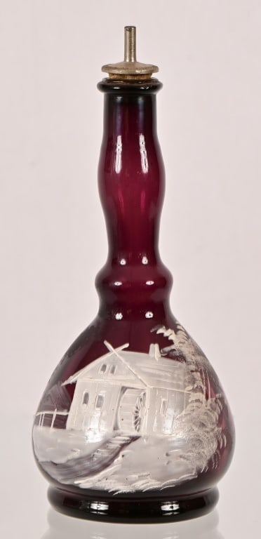 Antique Mary Gregory, Flour Mill Barber Bottle (1 of 4)