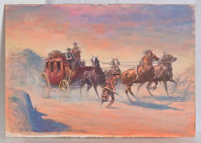 "Ambush of the Bellville Stage" Guy Deel Painting