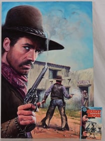 "Riders West" Guy Deel Original Pulp Illustration