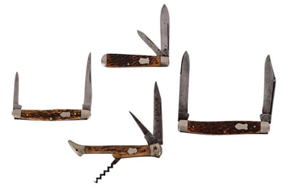 Four Stag Handle Jack Knives