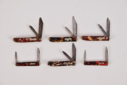 Six End Of Day Handled Pocket Knives