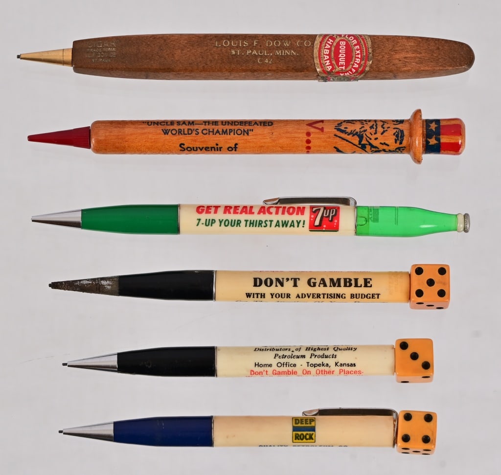 Six Vintage Advertising Mechanical Pencils (1 of 4)