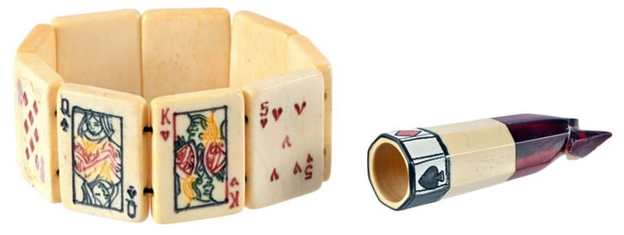 Playing Card Bakelite Bracelet & Pipe Mouth Piece
