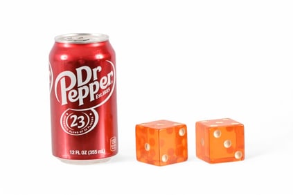 Pair of Large 1 1/2" Translucent  Amber Dice