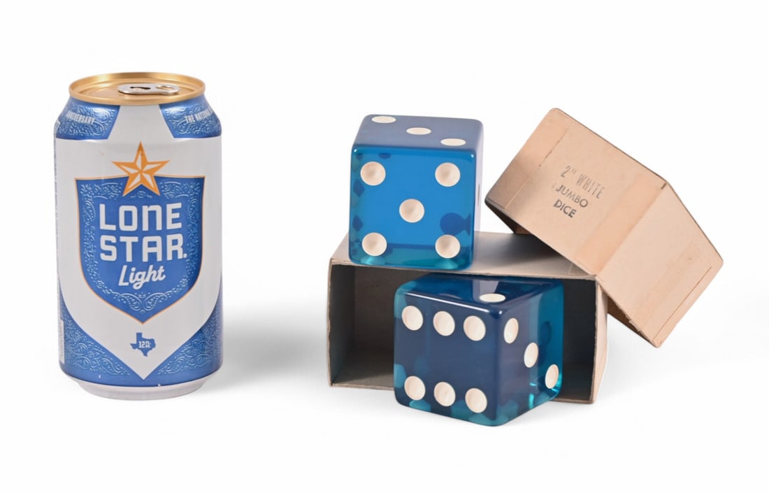 Pair of Jumbo 2" Translucent Blue Dice (1 of 4)