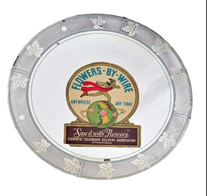 Large, FTD Flowers Advertisement Mirror