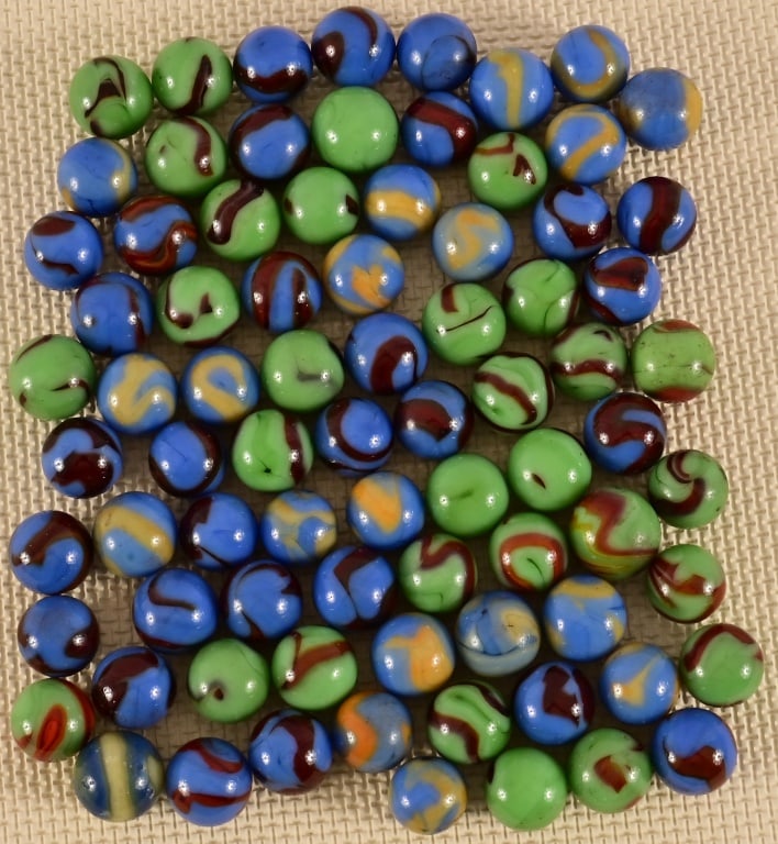 Collection of 77 Vintage Marbles: Collection of 77 Vintage Marbles. Approx. 1/2" Diameter. All in Excellent Condition.