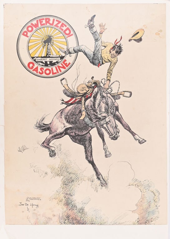 Vintage Sunburst Refining Powerized Gasoline Sign (1 of 5)