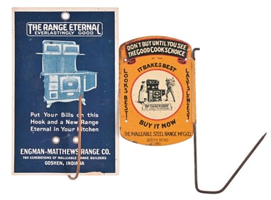 Two Antique Advertising Stoves & Ranges Bill Holders