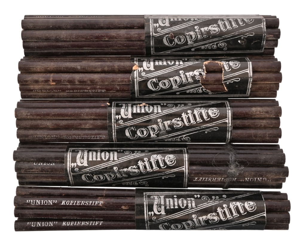New Old Stock (NOS) Union Copirstifte Pencils: New Old Stock (NOS) Union Copirstifte Pencil. Contains 58 pencils in original wrappers. Excellent Condition.