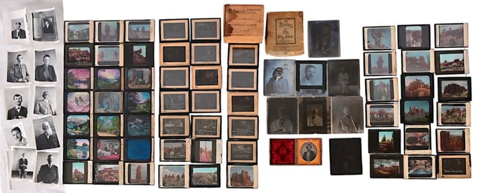 Collection of Antique Magic Lantern Glass Slides
