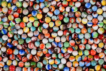 Large Collection of 614 Assorted Colors Vintage Marbles