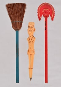 Three Vintage Novelty Pen, Pencils