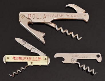 Three Advertiseing Wine/ Bottle Openers