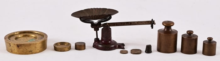 Miniature Scale With Weights Plus Full Size Weights