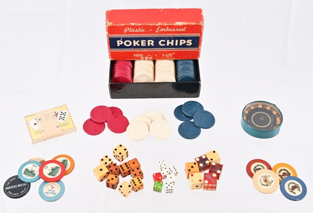 Large Collection Antique Poker Chips & Advertising (1 of 16)