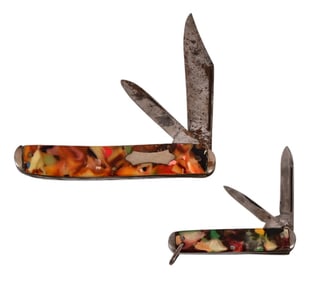 Two Kent End Of Day Handle Pocket Knives