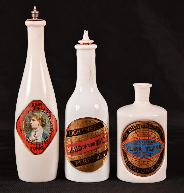 Three Assorted Milk Glass Barber Bottles (1 of 13)