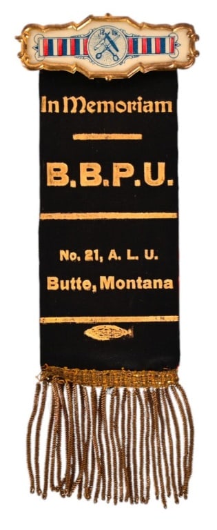 Barber Protective Union Ribbon Butte Montana: Butte Barber Protective Union Ribbon Butte Montana. 21, A.L.U. Butte Montana (3 x 8.5)